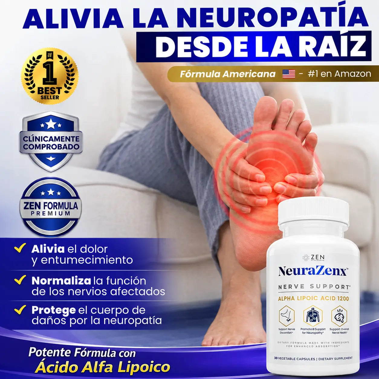 NeuraZenX® Alivia la Neuropatía desde la raíz