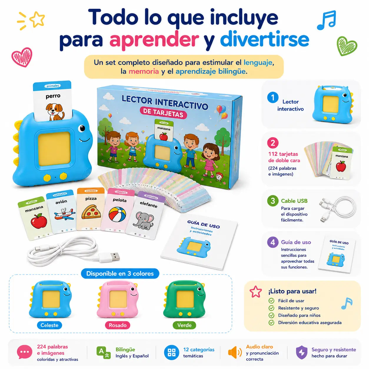 Lector Interactivo Bilingüe para Niños