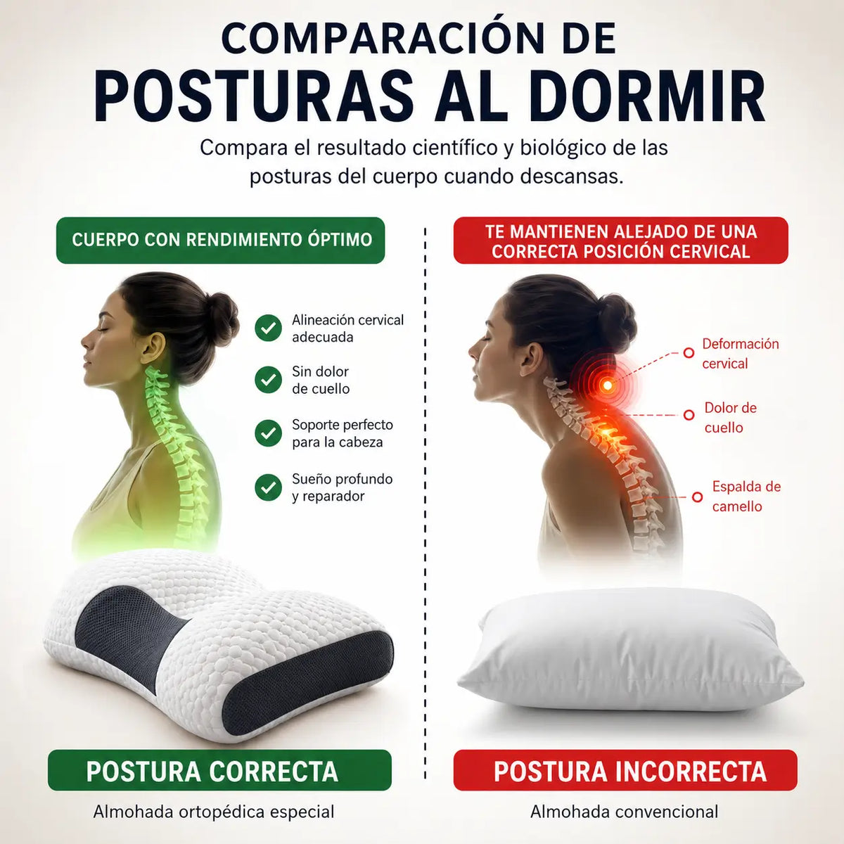 DELUXE ERGONOMIC PLUS | Almohada Ortopédica 3d Con Alineación Cervical Perfecta