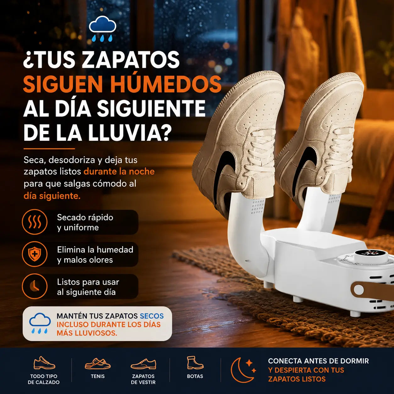Secador de Zapatos Inteligente | Elimina Humedad y Malos Olores 👟