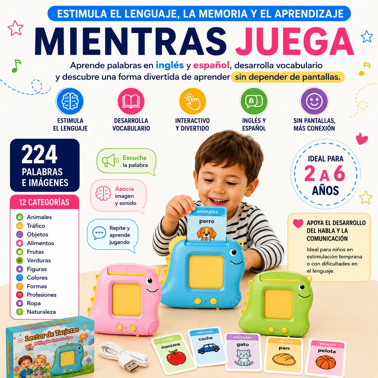 Lector Interactivo Bilingüe para Niños