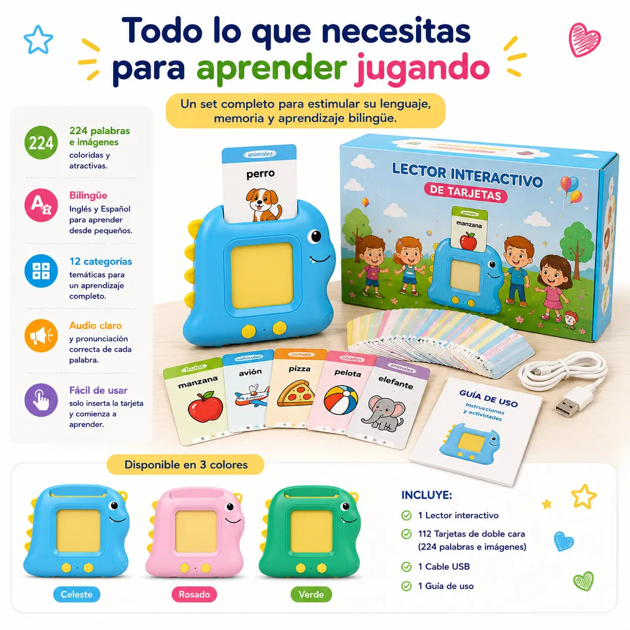Lector Interactivo Bilingüe para Niños