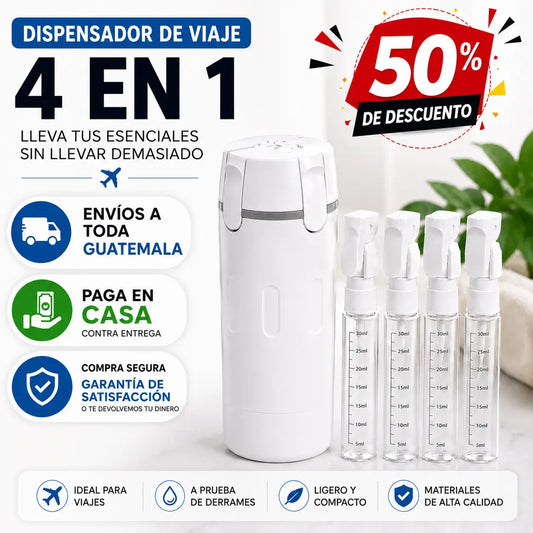 DISPENSADOR DE VIAJE 4 EN 1 RECARGABLE