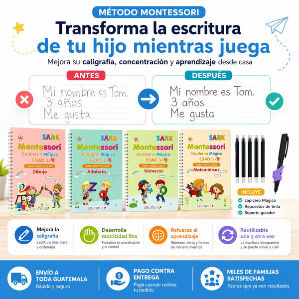 Kit de 4 Cuadernos Mágicos Reutilizables