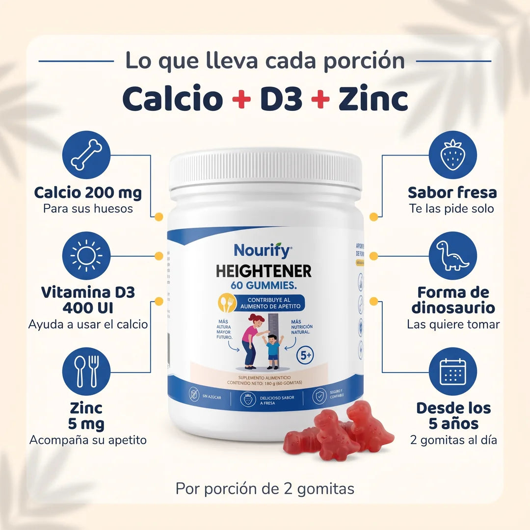 Lo que lleva cada porción: calcio, vitamina D3 y zinc