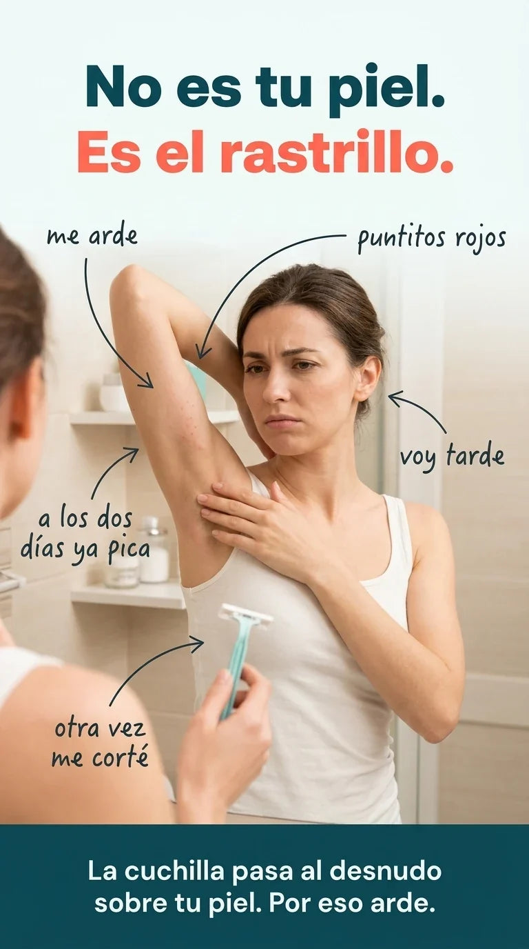El rastrillo deja la piel roja