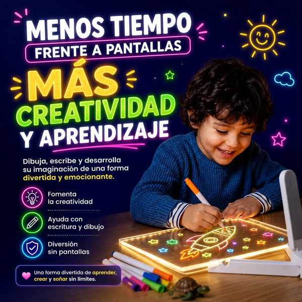 Pizarra de dibujo LED para niños