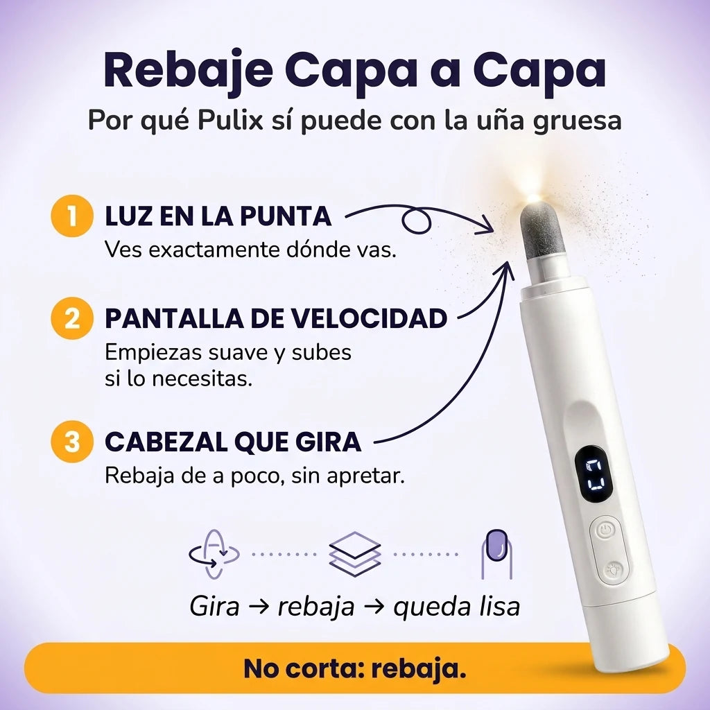 PULIX rebaja la uña capa a capa