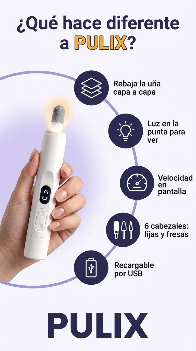 Cómo PULIX rebaja la uña capa a capa